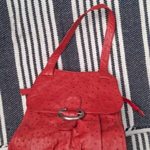 #0701 Rooi Volstruisleer handsak