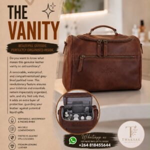 #7802 Allerlei, Egte leer Vanity Sak, Twaksak