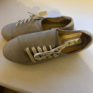 #8347 Egte Groen Leer Veldskoene, Appelliefie Vellies